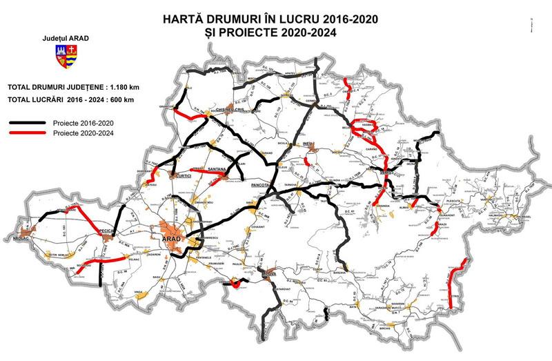 (A) Șantiere pe 48 de drumuri județene din Arad, pe 450 km!