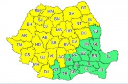 Cod galben în mai multe județe din România