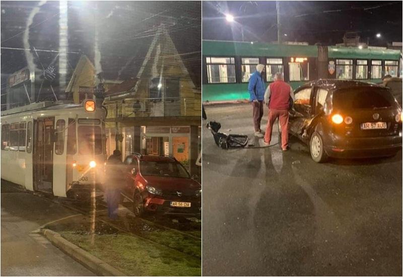 Două accidente vineri dimineaţa în municipiu în care au fost implicate tramvaie şi autoturisme, unul cu victima încarcerată