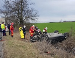 Accident la ieșirea din Arad spre Timișoara cu victimă încarcerată (ulterior decedată)