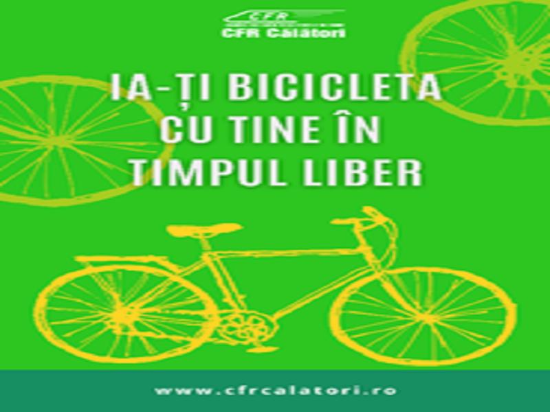 Ia-ți bicicleta cu tine în timpul liber! 15 lei prețul biletului pentru călătoria cu bicicleta în tren