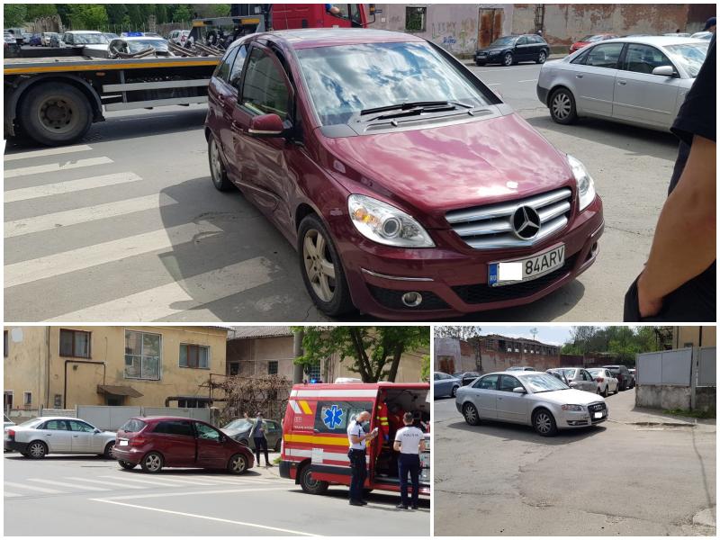 Șoferiță însărcinată implicată într-un accident pe Miron Costin
