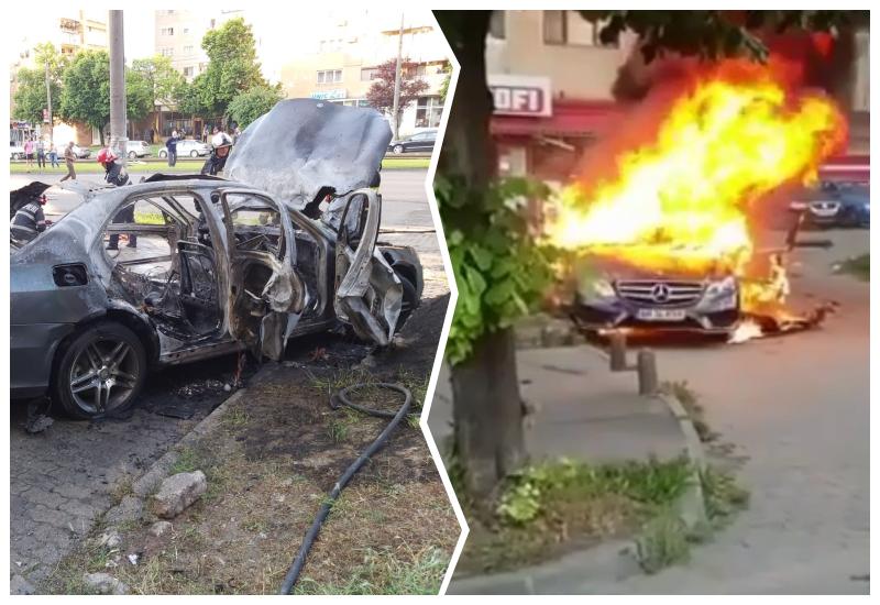 Update: Mașina aparține lui Ioan Crișan - Un autoturism arde ca o torță în fața magazinului Profi de pe Calea Aurel Vlaicu! În interior o persoană decedată! 


