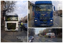 45 conducători autovehicule de mare tonaj amendați pentru lipsa autorizațiilor corespunzătoare la traversarea municipiului