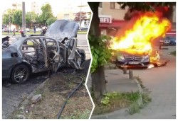 Update: Mașina aparține lui Ioan Crișan - Un autoturism arde ca o torță în fața magazinului Profi de pe Calea Aurel Vlaicu! În interior o persoană decedată! 


