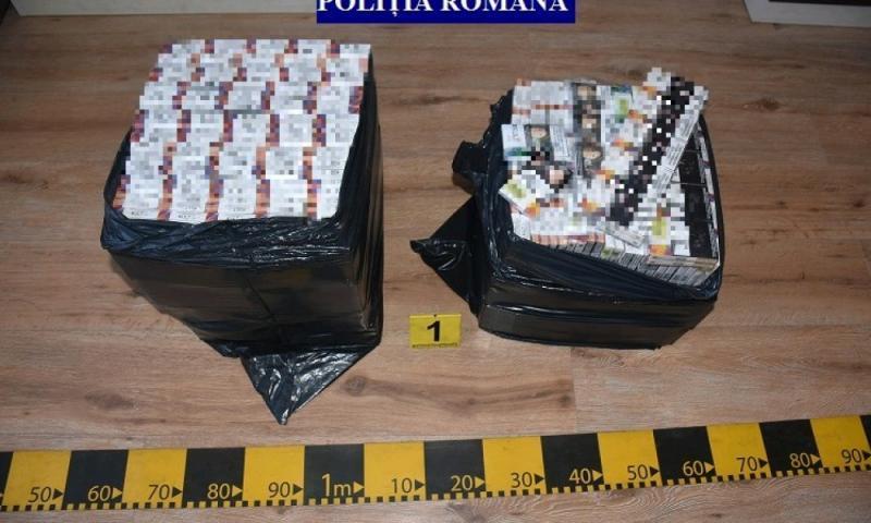 200 pachete cu țigări netimbrate confiscate de către jandarmii arădeni  
