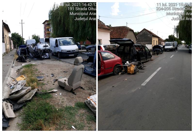 Strada Oituz transformată în schrot auto….a ieșit cu scandal, Poliție….Jandarmi…..