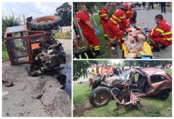 Doi morți într-un accident grav între un tractor și un autoturism la Grăniceri

