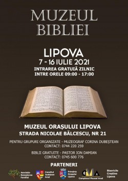 Muzeul Bibliei din 7 iulie la Lipova