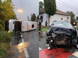 Accident grav în municipiu între un microbuz și un autoturism. 7 victime transportate la spital. S-a activat planul ROȘU!