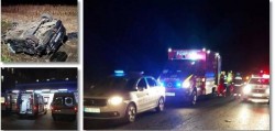 O mașină cu migranți s-a răsturnat miercuri seara lângă Timișoara.Bilanțul: Doi morți și 10 răniți