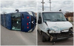 Accident în cartierul Sânnicolau, implicate două microbuze de transport  marfă