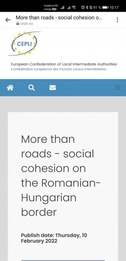 Proiectul de drumuri transfrontaliere al Consiliului Județean Arad, exemplu de bune practici la nivel european


