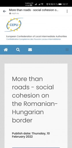 Proiectul de drumuri transfrontaliere al Consiliului Județean Arad, exemplu de bune practici la nivel european

