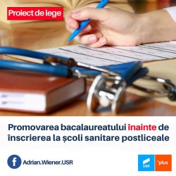 Deputatul USR, Adrian Wiener, despre un nou proiect legislativ: obținerea bacalaureatului înainte de înscrierea la școlile sanitare postliceale