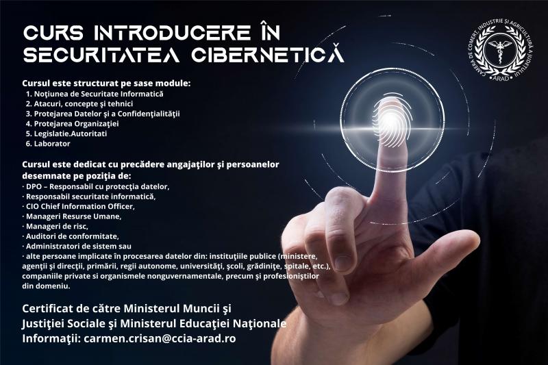 Introducere în securitatea cibernetică - noul curs oferit de Camera de Comerț Arad