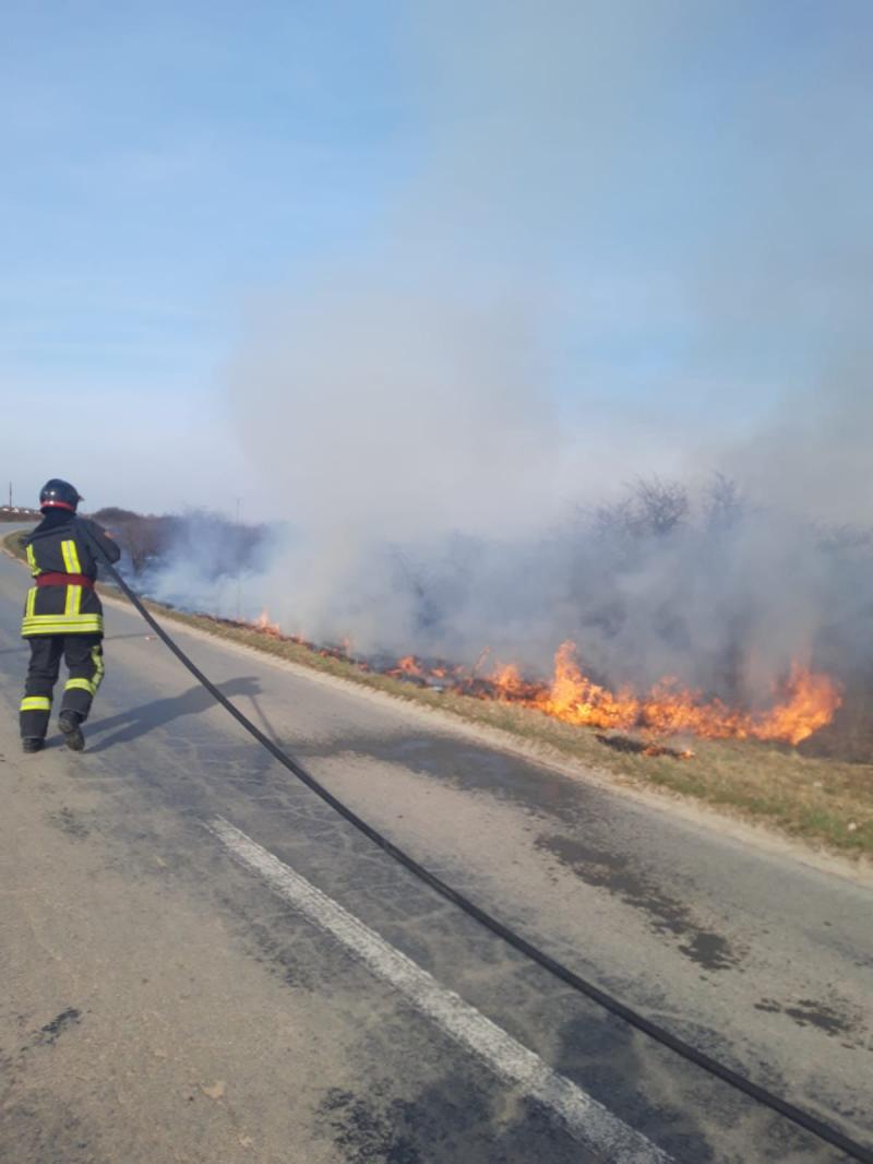 473 de misiuni ale pompierilor militari arădeni în prima jumătate a lunii martie, dintre care 46 de stingere de incendii de vegetație uscată