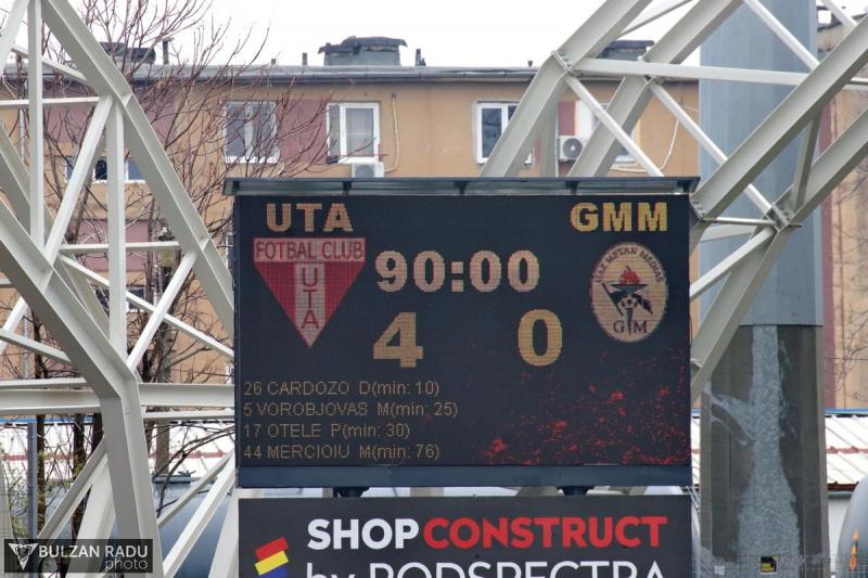 Antrenament bun înaintea partidei cu Rapid. UTA - Gaz Metan Mediaş 4-0