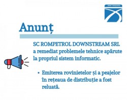 S-a reluat emiterea rovinietelor și a peajelor în rețeaua de distribuție Rompetrol