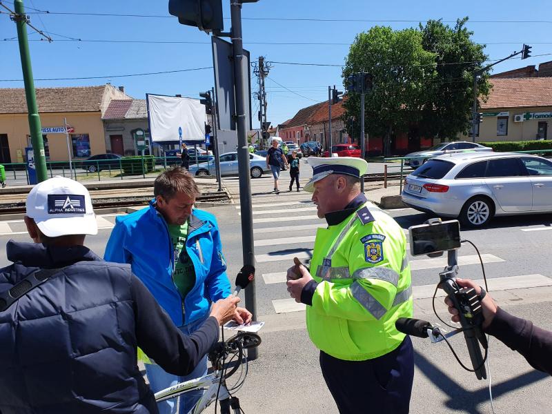 Acțiune educativă în rândul bicicliștilor și trotinetiștilor,în municipiul Arad