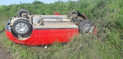 Accident cu victimă între Târnova și Măderat. O mașină s-a întors cu roțile în sus