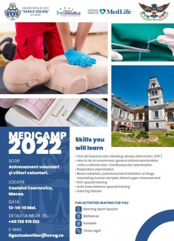 MediCamp 2022, pledoarie pentru voluntariat. Acţiunea Ligii Studenţilor Universităţii de Vest „Vasile Goldiş” din Arad s-a bucurat de un real succes


