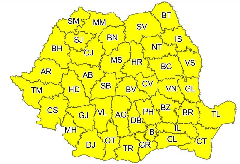 Cod galben de instabilitate atmosferică de Rusalii în toată România. Averse torențiale și vijelii în Arad