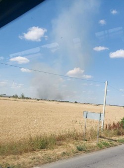 Un lan de grâu a luat foc între Horia și Arad