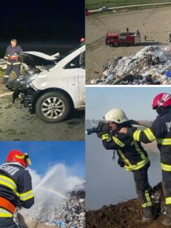 106 de misiuni ale pompierilor militari arădeni în ultimul weekend, dintre care 7 incendii

