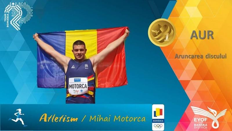 Rezultat exceptional pentru atletismul arădean. Mihai Motorca a cucerit medalia de aur la aruncarea discului la Festivalul Olimpic al Tineretului European