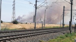 Încă un lan de grâu arde ....de data aceasta este situat între localitățile Horia și Vladimirescu