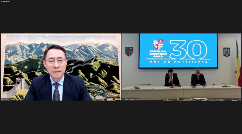 Întrevedere online între ambasadorul Chinei la București și președintele CJ Arad, Iustin Cionca