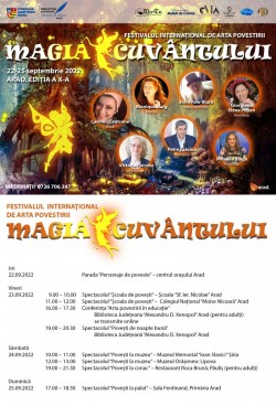 Festivalul Internațional de Arta Povestirii ,,Magia Cuvântului”, 22 - 25 septembrie la Arad
