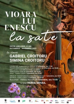 De la sate, la Ateneul Român, Gabriel Croitoru începe turneul
Vioara lui Enescu la sate 2022, ediție aniversară - 10 ani. Violonistul va susține concerte și la Arad, Sebiș și Ineu
