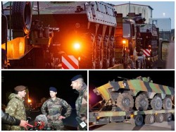 Convoiul de blindate ușoare ale forțelor armatei Franței a intrat în România prin PTF Nădlac duminică noaptea 