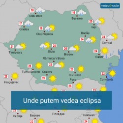 Azi, 25 octombrie, are loc o eclipsă parțială de Soare vizibilă de pe tot teritoriul României 