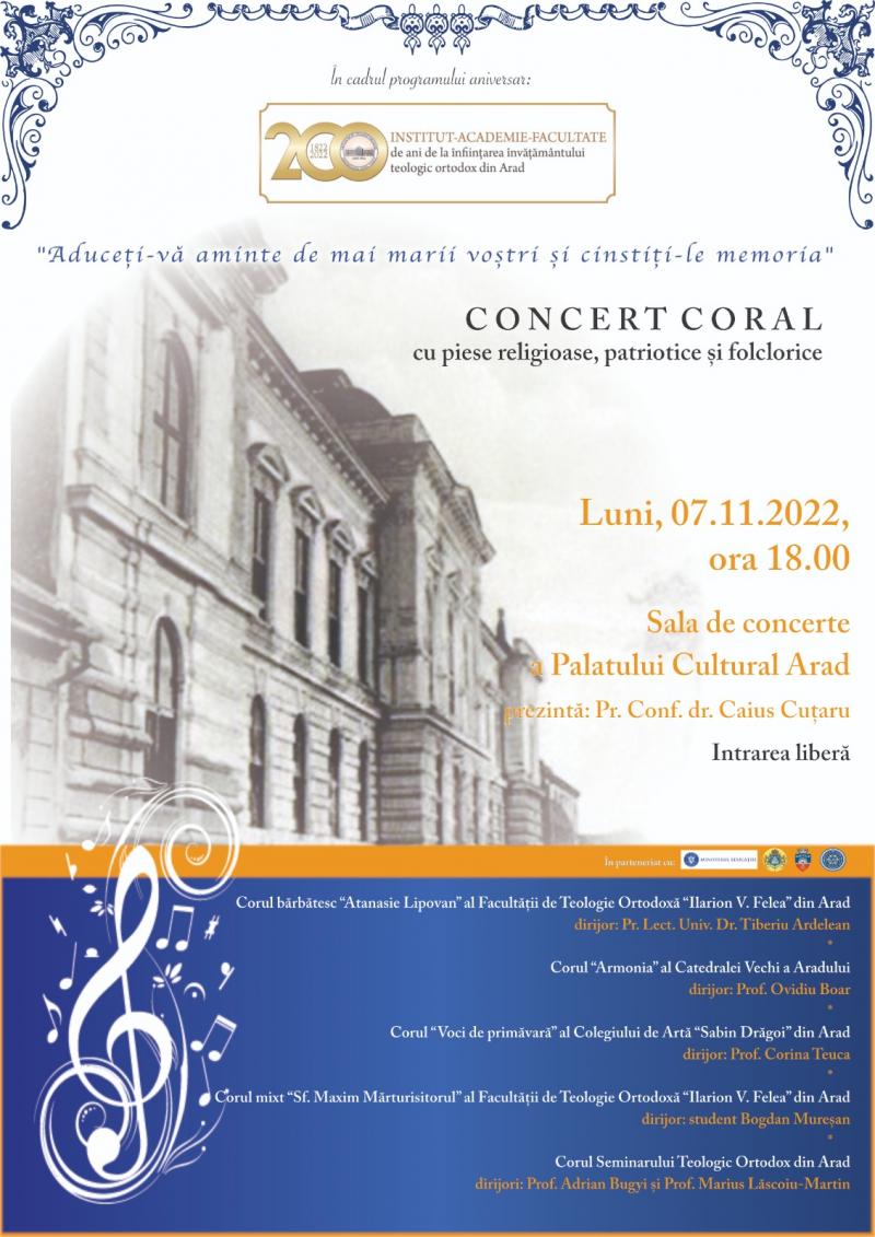 Concert coral la Palatul Cultural Arad