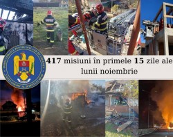417 intervenții ale pompierilor militari arădeni în prima jumătate a lunii noiembrie