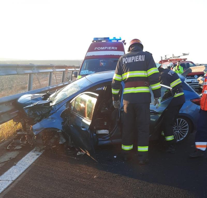 Accident grav pe autostrada A1. Traficul este blocat