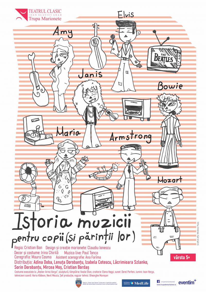 „Istoria muzicii pentru copii (și părinții lor)” – duminică, 22 ianuarie, pe scena Trupei Marionete