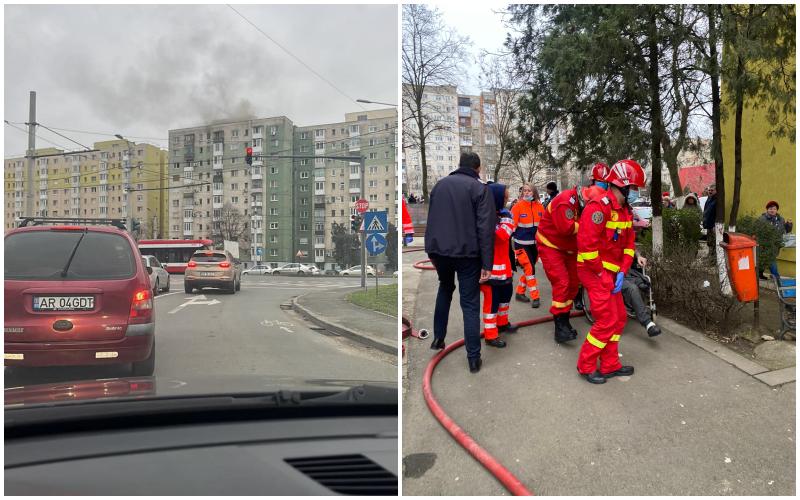 Incendiu la un bloc din zona Fortuna. Fumul dens a ajuns până la etajul 8! Se evacuează locatarii blocului!