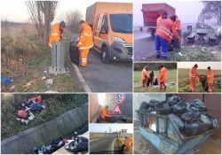 Mormane de gunoaie în urma sărbătorilor de iarnă pe șoselele județului Arad