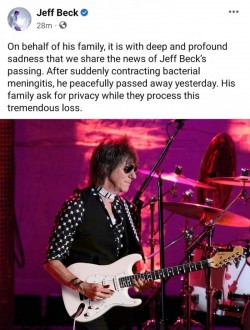 A murit legendarul chitarist Jeff Beck la vârsta de 78 de ani. Revista Rolling Stone l-a clasat pe locul cinci în topul 100 al celor mai mari chitarişti din toate timpurile