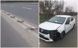 “Doar” 21 de stâlpișori a reușit să doboare cu Loganul