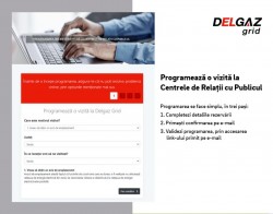 Programări online pentru vizita la Centrele de Relații cu Publicul Delgaz Grid