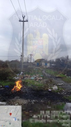 Incendierea deșeurilor se pedepsește conform noii legi cu închisoarea. Polițiștii locali arădeni au acordat deocamdată doar avertismente
