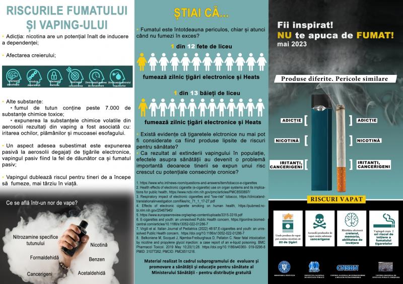 "Fii inspirat! Nu te apuca de fumat!" - campanie națională antitutun


