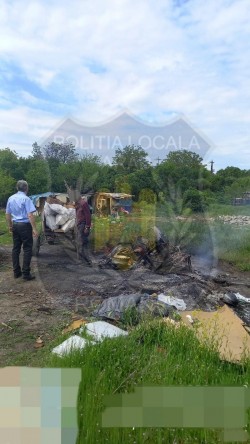 Amendă uriașă aplicată de polițiștii locali unui bărbat din Sânicolaul Mic deoarece a dat foc la deșeuri pe domeniul public