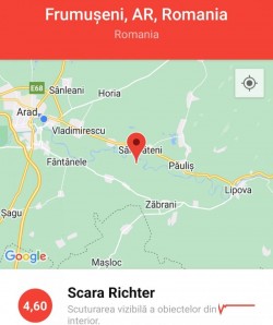 Aradul zguduit de un cutremur de 4,9 grade pe scara Richter. Epicentrul a fost lângă Frumușeni