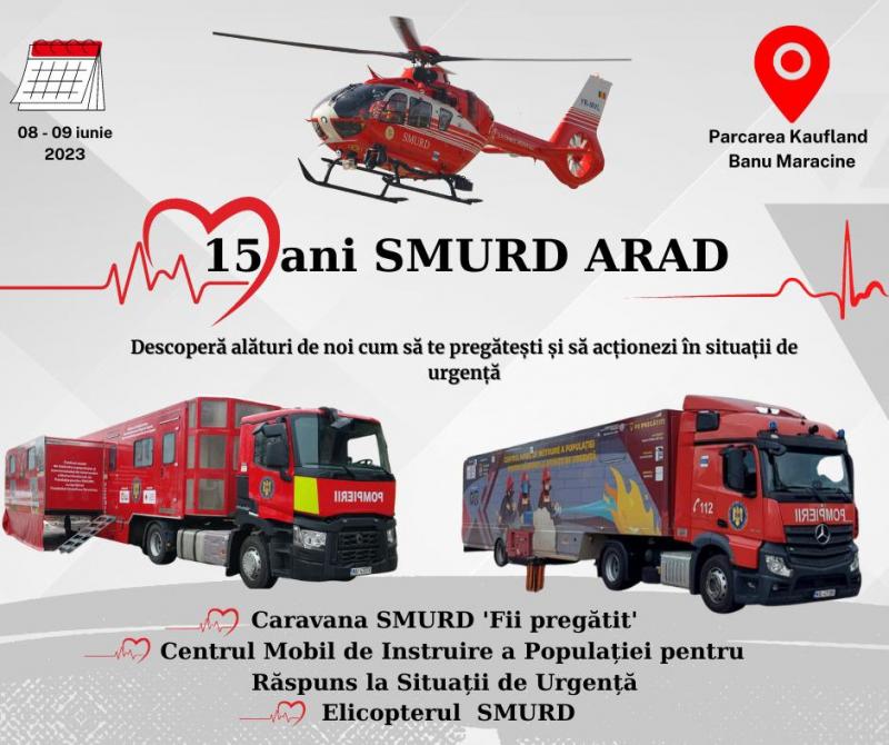 Aniversarea a 15 ani SMURD Arad - Descoperiți Caravana SMURD "Fii Pregătit" și Centrul Mobil pentru răspuns în situații de urgență